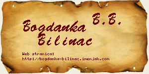 Bogdanka Bilinac vizit kartica